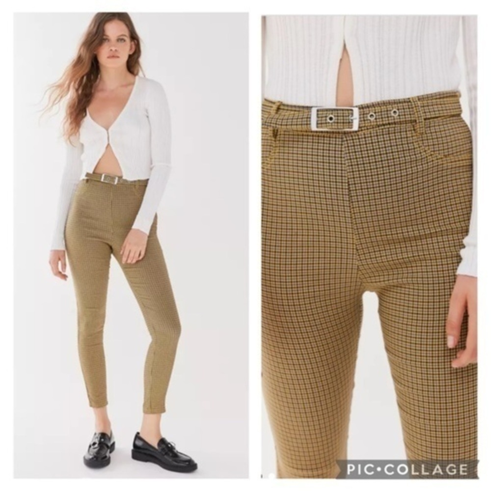 Urban outfitters plaid high rise skinny leggings pants size 4